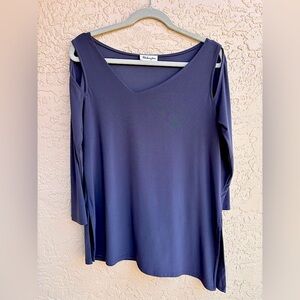 Patchington Asymmetrical Charcoal Grey Cut-out Top.  Ladies Size Large.